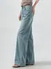 Jeans de algodón estilo Hong Kong para mujer, nuevos pantalones rectos de pierna ancha de cintura alta para otoño, pantalones adelgazantes y largos hasta el suelo para mujer