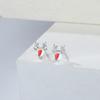 Pendientes de astas de plata de ley 925 para mujer, exquisitos pendientes de reno navideños de piedra lunar, pendientes Mori Sweet.