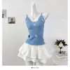 Camisola Estilo Doce de Menina com Renda de Laço Patchwork para Mulheres, Design Primavera 2026, Ajuste na Cintura, Slim-Fit, Top Valorizador