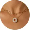 Nuevo Producto Transfronterizo de Amazon Collar con Letras de Burbuja Moda y Versátil Collar con Colgante de Pedrería Multicapa para Uso Diario