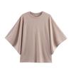 Exportación Transfronteriza Ropa de Mujer Otoño 2025 Estilo Europeo y Americano Holgada Cuello Redondo Manga Ancha Color Sólido Camiseta Tops para Mujer E5260199F