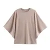 Venta al por mayor de Ropa para Mujer Transfronteriza Verano 2025 Nuevo Estilo Europeo y Americano Camiseta Suelta de Manga Corta Tops Decorativos en Capas para Mujer