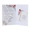 Invitación de Boda con Papel Perlado Europeo Transfronterizo Tarjeta de Felicitación de Bendición Festiva Corte Láser Hermosa Invitación Rojo Oscuro