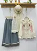 Camisa de Manga Larga Bordada Suelta de Encaje Estilo Mori Girl Primavera 2025 con Cuello de Muñeca Dulce Top que Reduce la Edad para Mujer