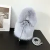 2023 nuevo estilo bolso cubo portátil de pelo sintético de zorro correa peluda bolso bandolera color macarrón dulce simple