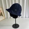 Chapéu de Pescador Denim para Mulheres 2024 Novo Rosto para Todos os Jogos Mostrando Pequeno Chapéu de Proteção Solar Chapéu de Bacia Dome Casual Plain Bucket Hat