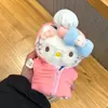 Llavero de Peluche Auténtico Popular de Dibujos Animados Hello Kitty con Gato Kt Montando un Caballo Blanco