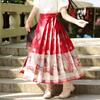 Falda roja con cara de caballo para niña, traje Hanfu de estilo nacional chino nuevo para niña, vestido de estilo antiguo de alto nivel para niña