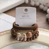 Anillo para el cabello con tarjeta de 3 piezas, simple, marrón, sin costuras, toallero elástico de alta elasticidad sin costuras, tendón de cuero, coleta alta, cuerda para el cabello