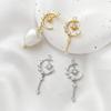 14K envolto em ouro colorido com preservação de zircão incrustado estrela Lua borla pingente diy handmade pulseira colar brincos com acessórios de pérolas