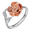 Desejo Venda Quente Novo Anel Rosa Europeu e Americano Fornecimento Transfronteiriço Rose Gold Plating Color Split Open Anel Personalizado