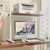 Estante de Almacenamiento para Impresora, Soporte Ajustable para Host de Computadora, Estante para Gabinete de Escritorio, Estante de Almacenamiento en Niveles para Escritorio