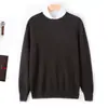 Outono/Inverno Novo Suéter Masculino de Lã Primeira Linha Pulôver Cor Sólida Gola Redonda Suéter de Lã Malha Casual Business