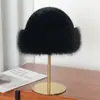 Chapéu Mongol de Pelúcia Estampa de Leopardo Feminino Inverno Quente Proteção para Orelhas Espessado Pele de Vison Sintética Chapéu Balde Chapéu Princesa Fogão