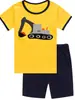 Ropa de Casa Manga Corta para Niños con Historia de Aviones Traje de Verano para Niños Traje para Aire Acondicionado Pijama de Dibujos Animados C04