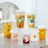 Vasos desechables transparentes de PET con tapas, aptos para té de leche, té de limón y bebidas frías, diámetro de 98 mm, vasos de plástico de grado comercial, vasos para café