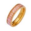 Anel de Zircônia de Aço Inoxidável com Tendência Personalizada Mais Vendido Transfronteiriço Anel Cubo de Açúcar de Aço Titânio Diamantado que Não Desbota Estilo Ins