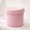 Cesta de Armazenamento de Corda de Algodão à Prova de Poeira com Tampa Atacado Cesta de Armazenamento de Detritos de Mesa Balde de Armazenamento Redondo Armazenamento de Chaves Carteira