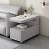 Mesa de Centro Móvel Novo Estilo, Gabinete Lateral para Apartamento Pequeno, Gabinete para Sofá de Sala de Estar, Gabinete Lateral Inteligente de Luxo Leve, Mesa Lateral Minimalista Moderna