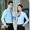 Verano Ropa de Trabajo con Temperamento para Hombre y Mujer OL Camisa Profesional Manga Larga Vestido de Negocios Slim Logo Bordado
