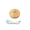 Bola de Cristal Base de Madera para Luz Nocturna Luz Cálida Lámpara de Escritorio LED Enchufable USB Luz Blanca Base Luminosa Base Redonda para Lámpara De Zhuzhu