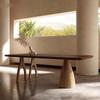 Mesa de Comedor de Madera Maciza Estilo Wabi-Sabi, Mesa de Centro para Casa de Huéspedes, Estación de Trabajo de Oficina de Madera de Fresno, Mesa de Tronco con Rama de Árbol para Recepción, Mesa de Comedor