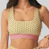 Top esportivo de gola quadrada AliExpress, design de bolinhas, suporte nas costas, absorvente de choque, sutiã de yoga, adequado para usar como peça externa, sutiã para Pilates e fitness