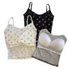 E-commerce transfronteiriço explosões fábrica direto floral colete feminino com bojo 2024 verão renda regata