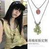 Colar Longo Vintage Bohemian Trevo de Quatro Folhas para Mulheres, Corrente para Suéter de Design de Nicho de Luxo Leve, Pingente de Personalidade Versátil