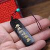 Colgante de pezuña de burro negro al por mayor con patrón de seis palabras, accesorios de bricolaje, llaveros artesanales, venta directa de fábrica
