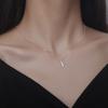 Collar largo geométrico de plata de ley 2022 para mujer, estilo coreano, cadena de clavícula sencilla, ligera, de lujo, joyería personalizada