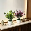 Planta de grama de frutas artificial de 7 galhos para desktop transfronteiriço, mini planta em vaso, decoração de mesa de escritório, flor artificial, pequeno ornamento de bonsai