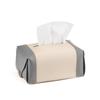 Couro Nappa Estampado Costura de Cores Estilo Simples Bolsa de Lenços de Papel de Mesa para Área de Estar à Prova de Poeira em Estoque