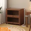 Estantería de almacenamiento, librero de pie, gabinete de almacenamiento integrado de pared, gabinete doméstico de madera maciza con puertas, vitrina a prueba de polvo