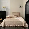 2026 Novo Modelo A-Grade 60 Fios Algodão de Fibra Longa Capa de Cama Conjunto de Três Peças, Estilo Francês Puro Algodão Lavado com Areia em Alta Temperatura Colcha Multiuso Conjunto de Quatro Peças