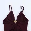 Comércio Exterior Transfronteiriço Moda Feminina 2026 Moda Europeia e Americana Vestido Slim Fit com Alça Decorativa Embelezada para Mulheres F612443