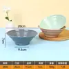 Tigela Redonda de Melamina Cor Macaron Tigela de Plástico Conjunto de Pratos para Estudante Tigela de Arroz Doméstica Tigela para Macarrão Instantâneo Tigela Criativa para Macarrão Utensílios de Mesa