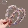 Diadema de Cristal Colorida Dulce de Primavera para Mujer, Peine de Pelo Resistente a la Presión de Gama Alta, Nuevo Estilo Accesorio para el Cabello de Corona Alta para Salir