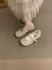 2025 Novo Outono e Inverno Estilo Coreano Strass Mais Pelúcia Pelo Sapatos Baixos Flats Franceses Flats Boca Rasa Sapatos Mary Jane para Mulheres