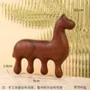 Peine de masaje personalizado de madera maciza de sándalo con forma de caballo pequeño para la salud del cuero cabelludo y el masaje de meridianos del cuero cabelludo