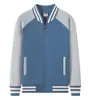 Casaco Moletom Baseball Manga Raglan Zíper Fleece Polare Espesso Cor Dividida para Homens e Mulheres Quente e Confortável Impressível