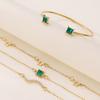 Pulsera de Diamantes Cuadrados Verdes Set Geométrico Retro Europeo y Americano Amor Estrella Traje de Pulsera Moda Ins Pulsera Combinable para Mujer