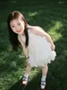 Vestido de Verano para Niña 2026 Modelo Nuevo Infantil Hermoso Encaje con Lazo Vestido Blanco tipo Tanque Vestido de Cumpleaños para Bebé