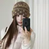 Gorro de punto jacquard con estampado de lunares y letras Melard para mujer, gorro de invierno 2026, gorro holgado estilo americano, turbante