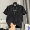 Moda Transfronteriza Versátil para Hombre Manga Corta Verano 2026 Nuevo Tie-Dye Bordado Fresco al Tacto Manga Media Camiseta de Cuello Redondo para Hombre