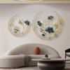 Decoraciones de pared tridimensionales para sala de estar de estilo europeo, creativas de hierro con hoja de ginkgo, para colgar en la pared, decoraciones de pared decorativas para porche, transfronterizas