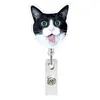Chaveiro Cordão de Enfermagem Acrílico Crachá de Identificação de Médico Giratório Retrátil Fácil de Usar Gato Emoji Rolo