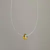 Estilo Minimalista Cristal Circonita Perla Colgante Hilo de Pescar Collar Mujer Lujo Accesible Versátil Elegante de Moda Cadena para el Cuello Cadena de Clavícula