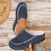 Meias-pantufas Meio Sapato com Biqueira Reforçada e Solado Grosso Estilo Floresta Retrô para Uso Externo Feminino Novos 2025 Sapatos Slip-On Preguiçosos Meias-pantufas Muller Atacado
