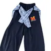 Pantalones Casuales de Streetwear Estilo Americano con Parche Cuadros Desmontable, Rectos Holgados de Pierna Ancha, Pantalones Largos Scimitar